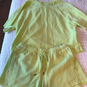 Aerie lime green top and short set